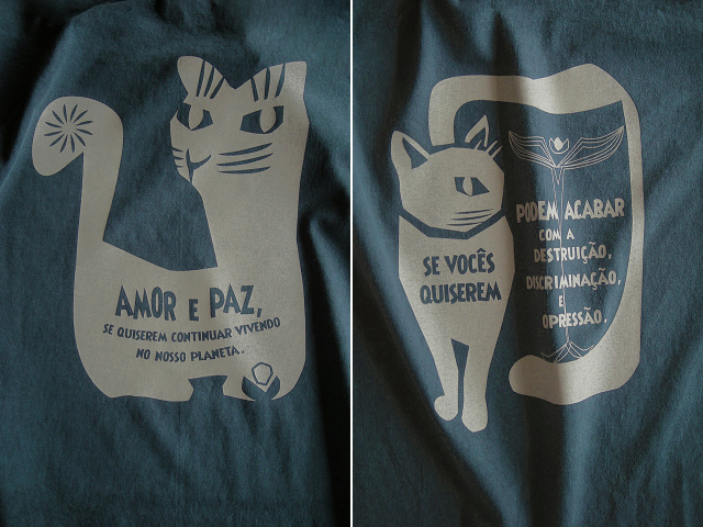 AMOR e PAZ Tシャツ-地球に住み続けるなら愛と平和を-hinolismo-迷えるアイミドリ