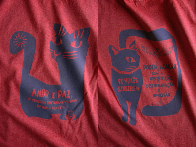 AMOR e PAZ Tシャツ-地球に住み続けるなら愛と平和を-hinolismo-迷えるヴェルメーリョ