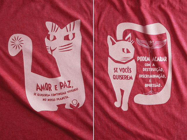 AMOR e PAZ Tシャツ-地球に住み続けるなら愛と平和を-hinolismo-迷えるヴェルメーリョ