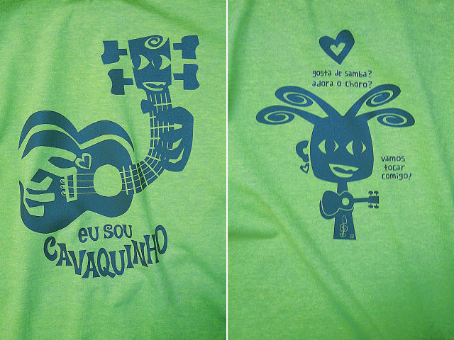 EU SOU CAVAQUINHO(わたしはカヴァキーニョ)Tシャツ-hinolismo迷えるライムグリーン