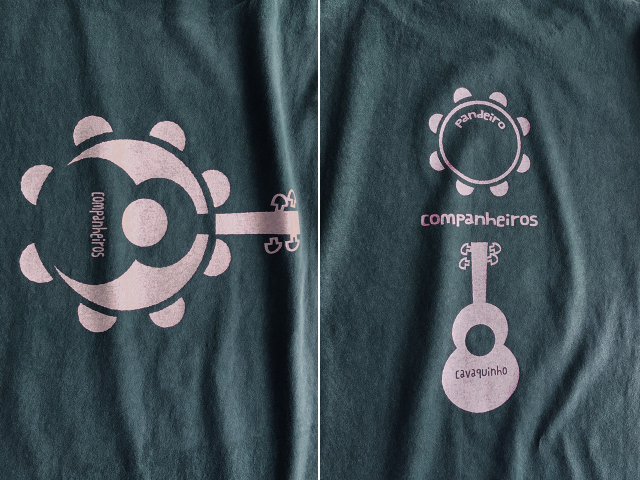 Companheiros コンパニェイロスＴシャツ-パンデイロとカバキーニョの関係-hinolismo-迷えるアイミドリ