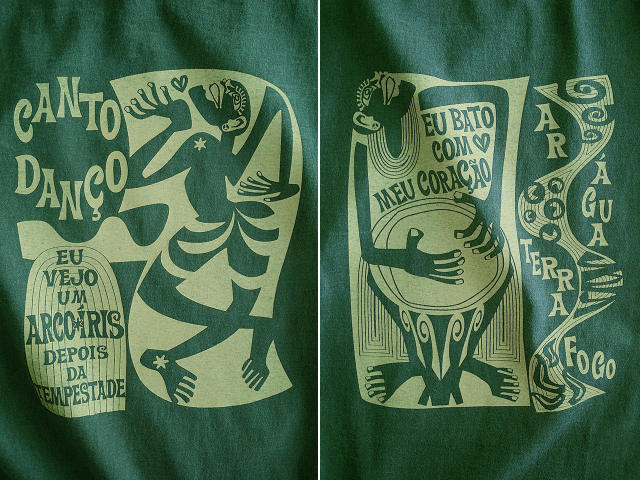 コラサォン(魂)とアルコイリス(虹)Ｔシャツ-hinolismo-迷えるグリーン
