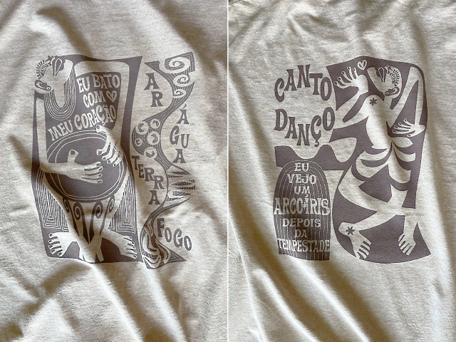 コラサォン(魂)とアルコイリス(虹)Tシャツ-hinolismo-迷えるサンドベージュ