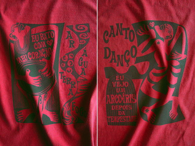 コラサォン(魂)とアルコイリス(虹)Ｔシャツ-hinolismo-迷えるヴェルメーリョ