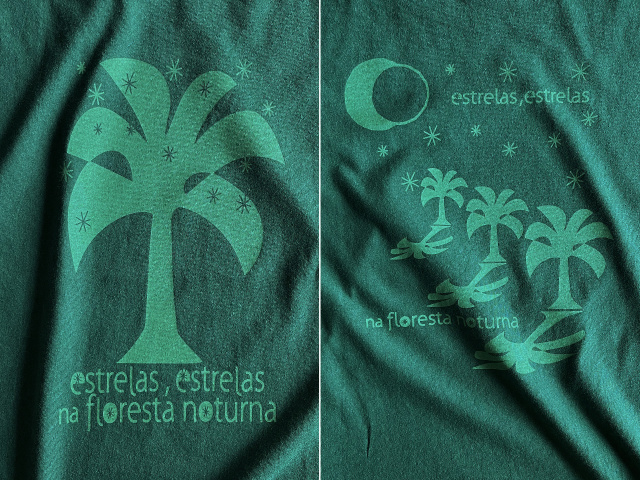 Estrelas(エストレラス)夜の森に星がまたたくＴシャツ-hinolismo迷えるＴシャツ-グリーン実例集