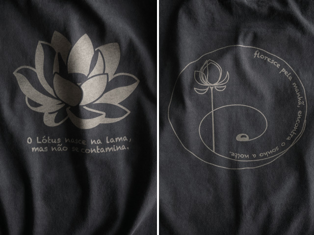 hinolismo迷えるＴシャツブラック-Lotus-ロータス、泥より出づるも泥に染まらず