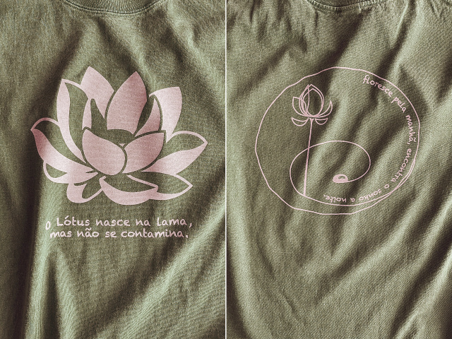 Lotus-ロータス、泥より出づるも泥に染まらずＴシャツ-hinolismo迷えるＴシャツ-カーキ実例集
