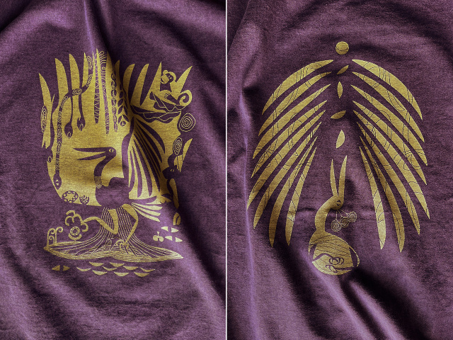 森の細胞Tシャツ-hinolismo-迷えるボルドー