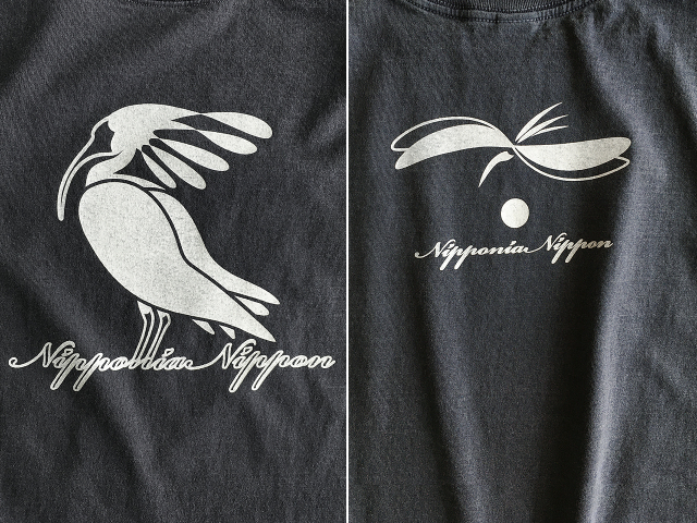 朱鷺（トキ）Nipponia nippon Tシャツ-hinolismo-迷えるブラック