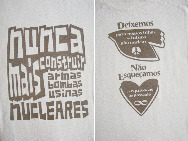 hinolismo迷えるＴシャツNUNCA MAIS NUCLEARES-反核Tシャツ