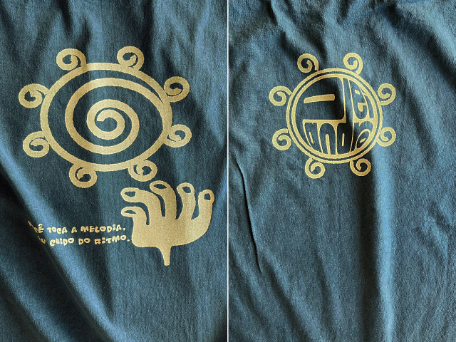 Pandeiro(パンデイロ)Ｔシャツ-きみはメロディを、わたしがリズムを-hinolismo迷えるＴシャツ-アイミドリ実例集
