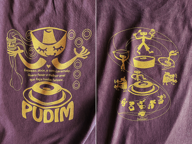 PUDIM(プヂン)Tシャツ-濃厚で甘い幸せのリング、ブラジルプリンを作りたい-hinolismo-迷えるボルドー実例集