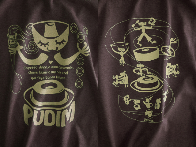 PUDIM(プヂン)-ブラジルプリンＴシャツ-hinolismo-迷えるブラウン