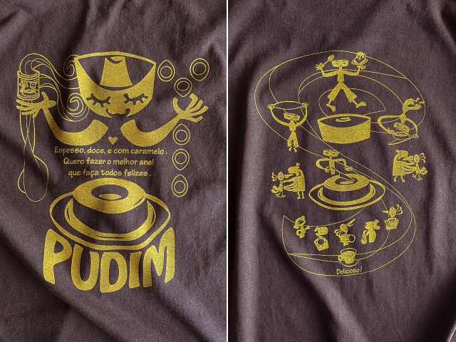 PUDIM(プヂン)Tシャツ-濃厚で甘い幸せのリング、ブラジルプリンを作りたい-hinolismo-迷えるブラウン