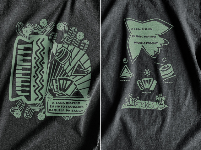 Nordeste(ノルデスチ)Tシャツ-歌い踊るサンフォーナ-hinolismo迷えるＴシャツ-ブラック実例集