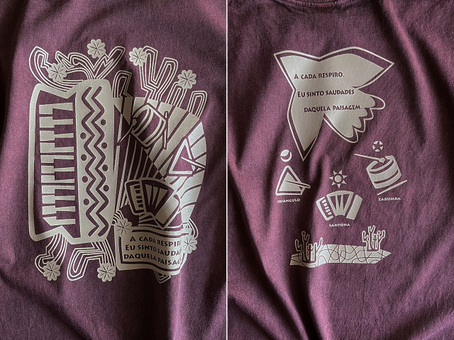 Nordeste(ノルデスチ)Tシャツ-歌い踊るサンフォーナ-hinolismo-迷えるボルドー実例集