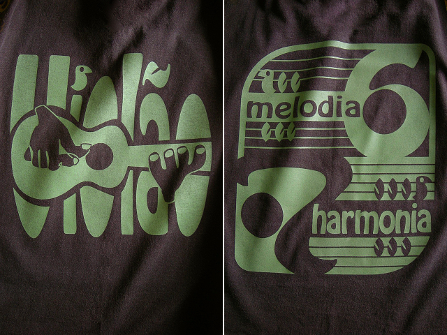 ヴィオロン(ギター)6弦と7弦Tシャツ-Melodia e Harmonia-hinolismo-迷えるブラウン
