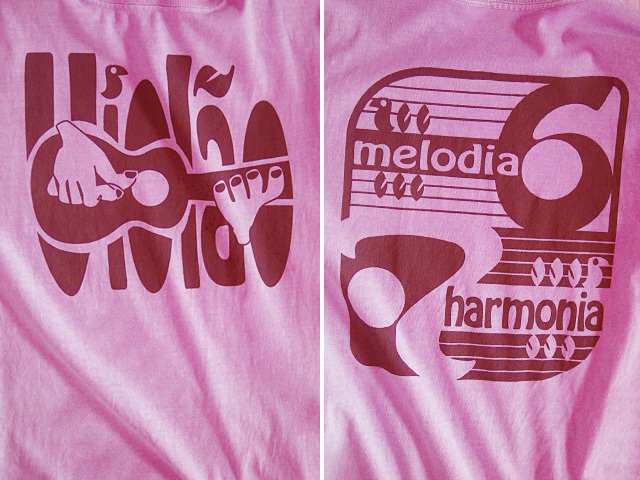 hinolismo迷えるＴシャツ-ピンク-ヴィオロン6弦と7弦-Melodia e Harmonia