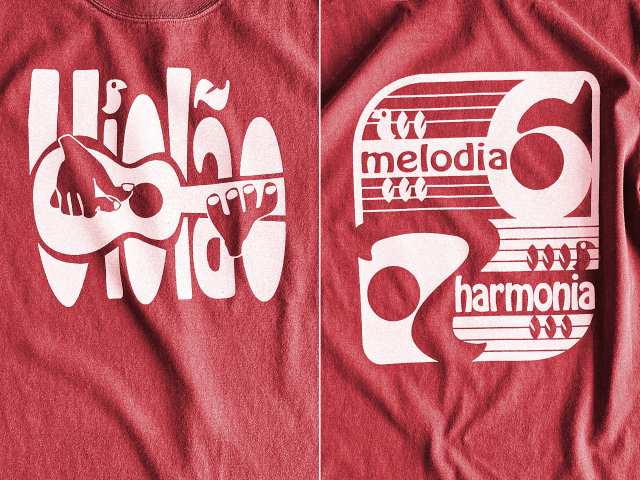 Violao 6 e 7(ヴィオラォン6弦と7弦)Tシャツ- Melodia e Harmonia メロディとハーモニー-hinolismo-迷えるヴェルメーリョ実例集